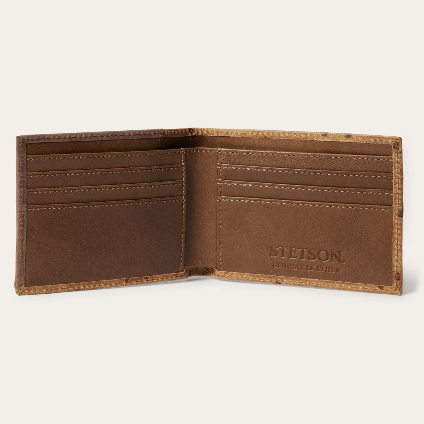 Men Wallets Stetson Tooled Embossed Croco Bi-Fold Wallet Brown / California Nut