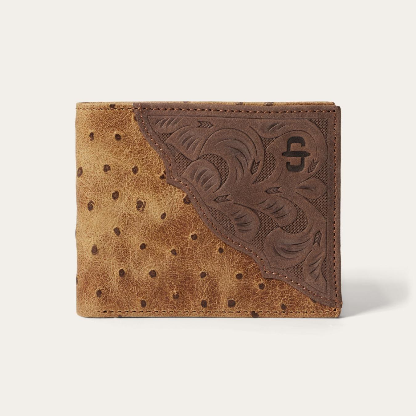 Men Wallets Stetson Tooled Embossed Croco Bi-Fold Wallet Brown / California Nut