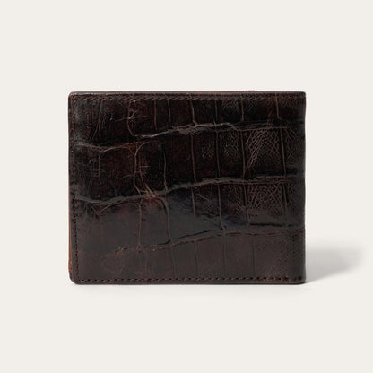 Men Wallets Stetson Tooled Embossed Ostrich Bi-Fold Wallet Brown