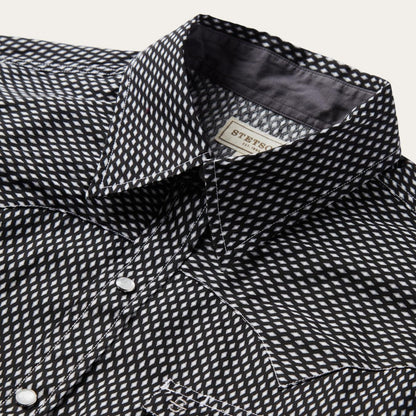 Men Western Shirts Stetson Black Diamond Shirt Black