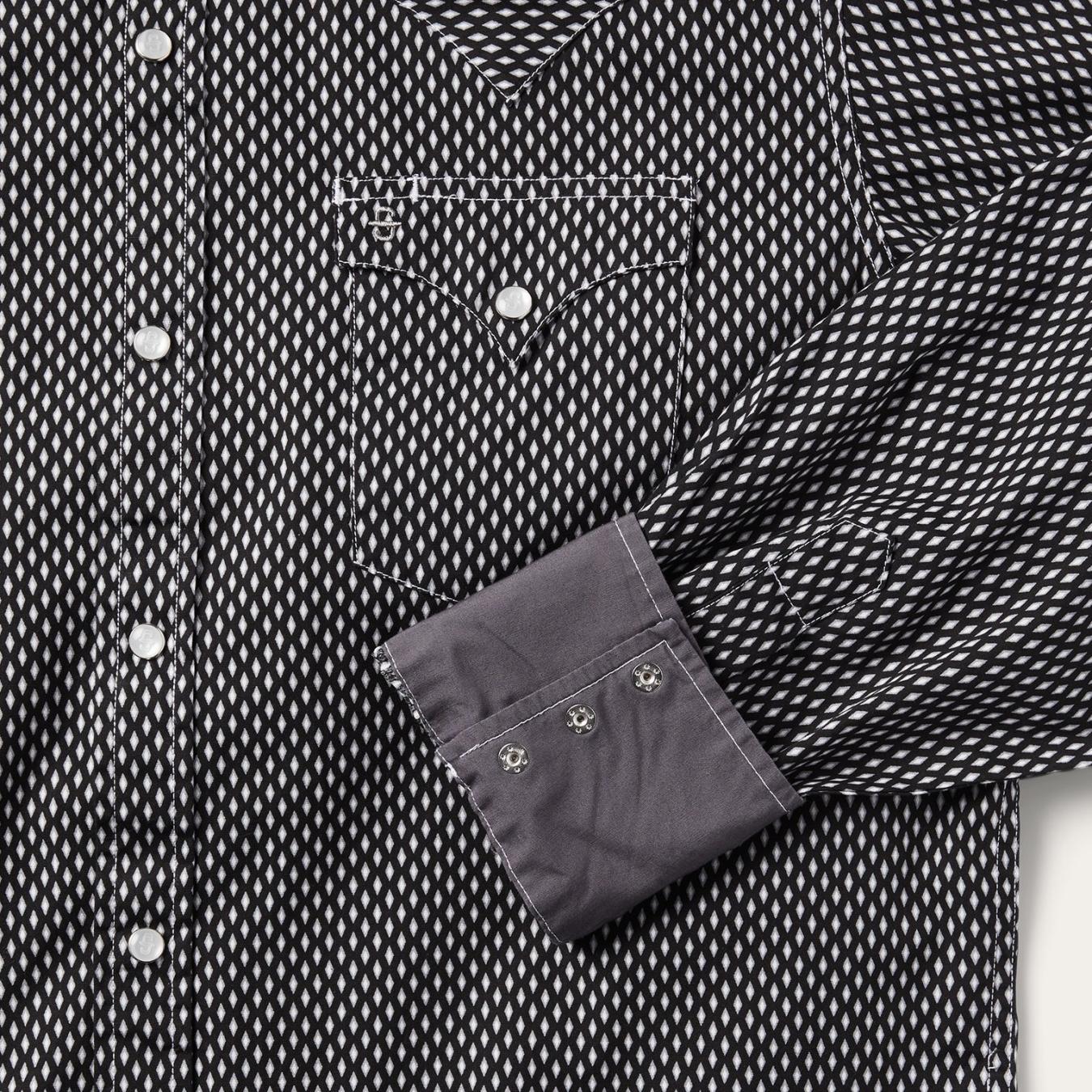 Men Western Shirts Stetson Black Diamond Shirt Black
