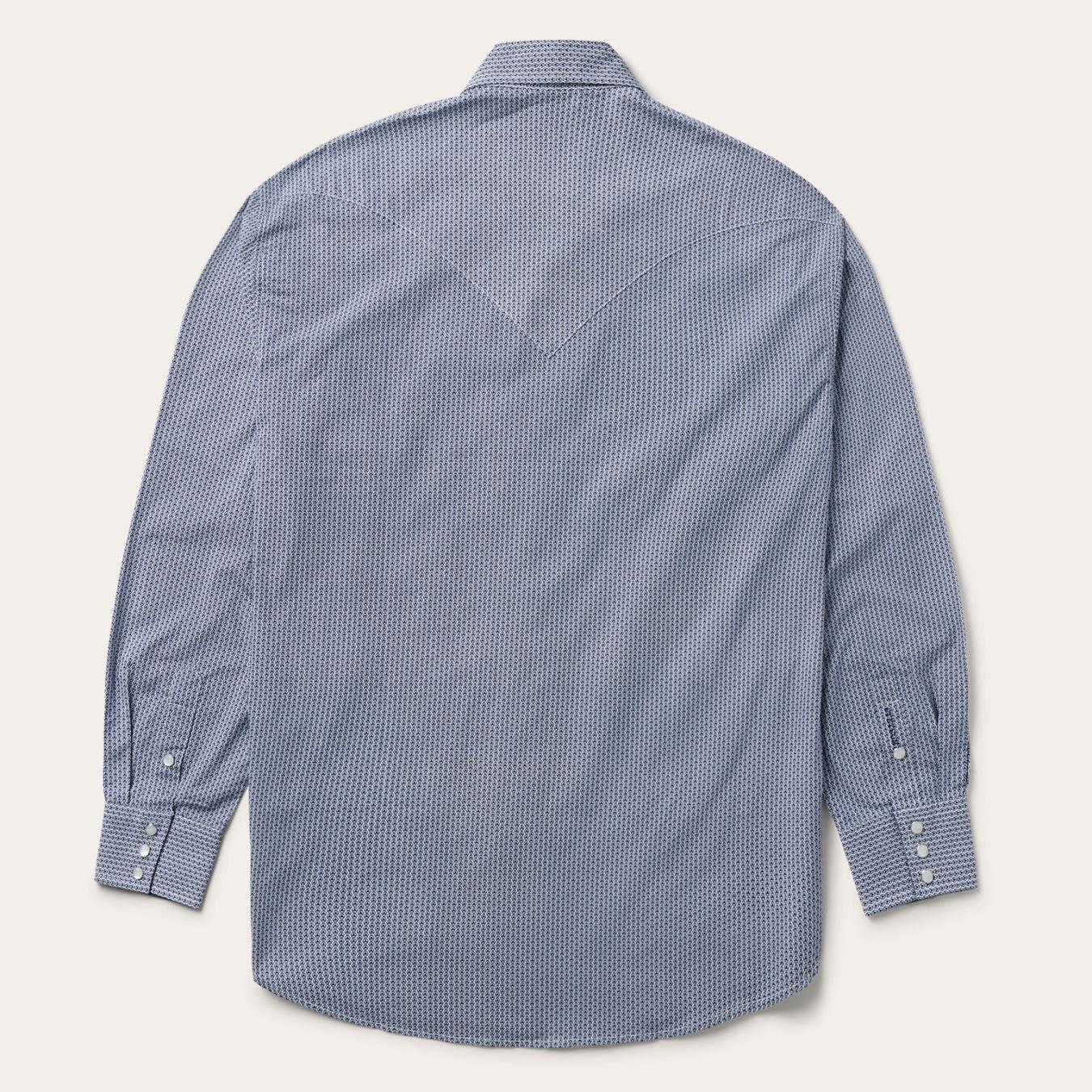 Men Western Shirts Stetson Blue Deco Geo Print Western Shirt Blue