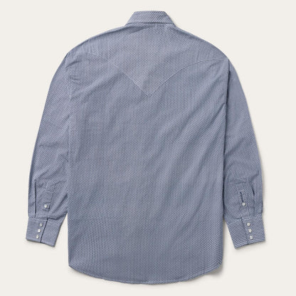 Men Western Shirts Stetson Blue Deco Geo Print Western Shirt Blue