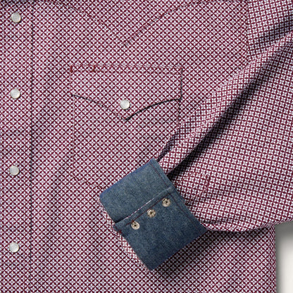 Men Western Shirts Stetson Blue Four Point Geo Print Western Shirt Blue