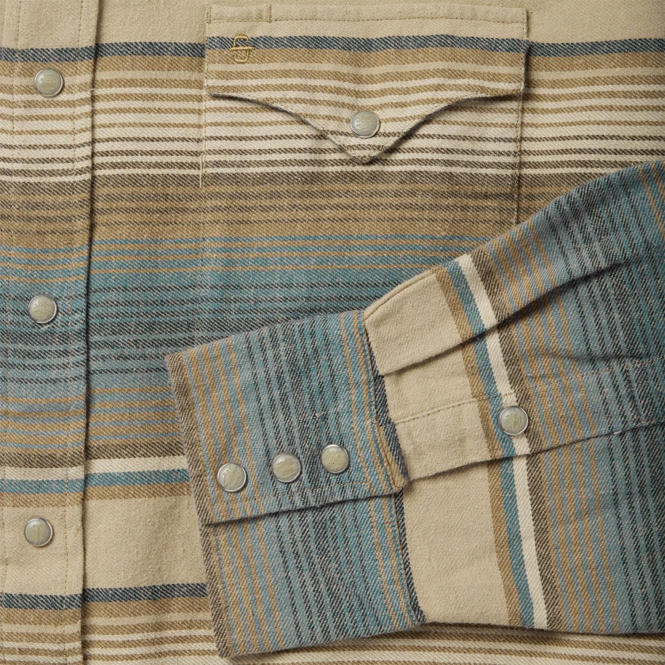 Men Western Shirts Stetson Blue Stripe Flannel Western Shirt Blue