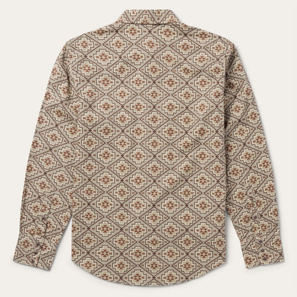 Men Western Shirts Stetson Brown Aztec Poplin Western Shirt Brown
