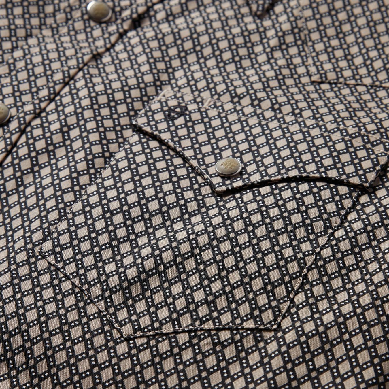Men Western Shirts Stetson Brown Diamond Print Western Shirt Brown