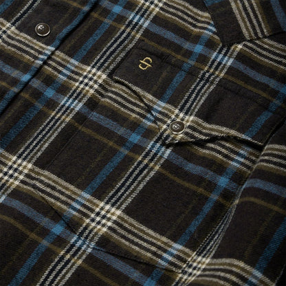 Men Western Shirts Stetson Brown Plaid Flannel Western Shirt Brown