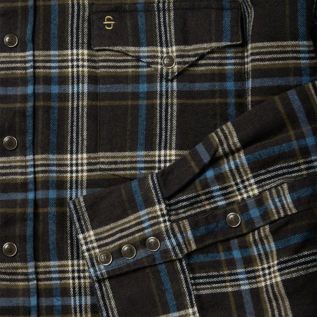 Men Western Shirts Stetson Brown Plaid Flannel Western Shirt Brown