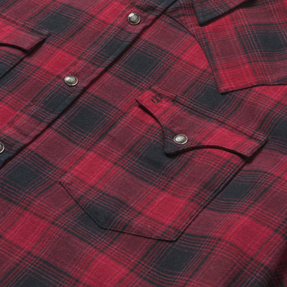 Men Western Shirts Stetson Brushed Twill Plaid Shirt Black