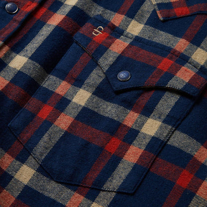 Men Western Shirts Stetson Brushed Twill Plaid Shirt Blue