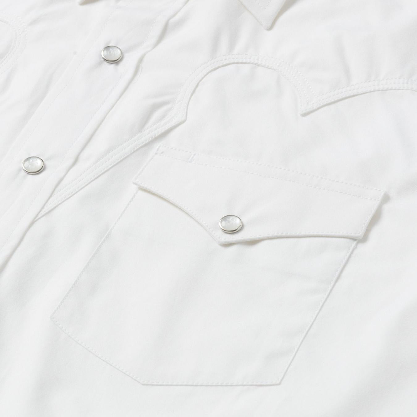 Men Western Shirts Stetson Classic Solid Snap Poplin Shirt In Optic White White