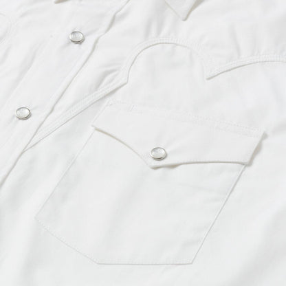 Men Western Shirts Stetson Classic Solid Snap Poplin Shirt In Optic White White