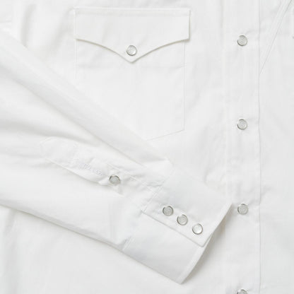 Men Western Shirts Stetson Classic Solid Snap Poplin Shirt In Optic White White