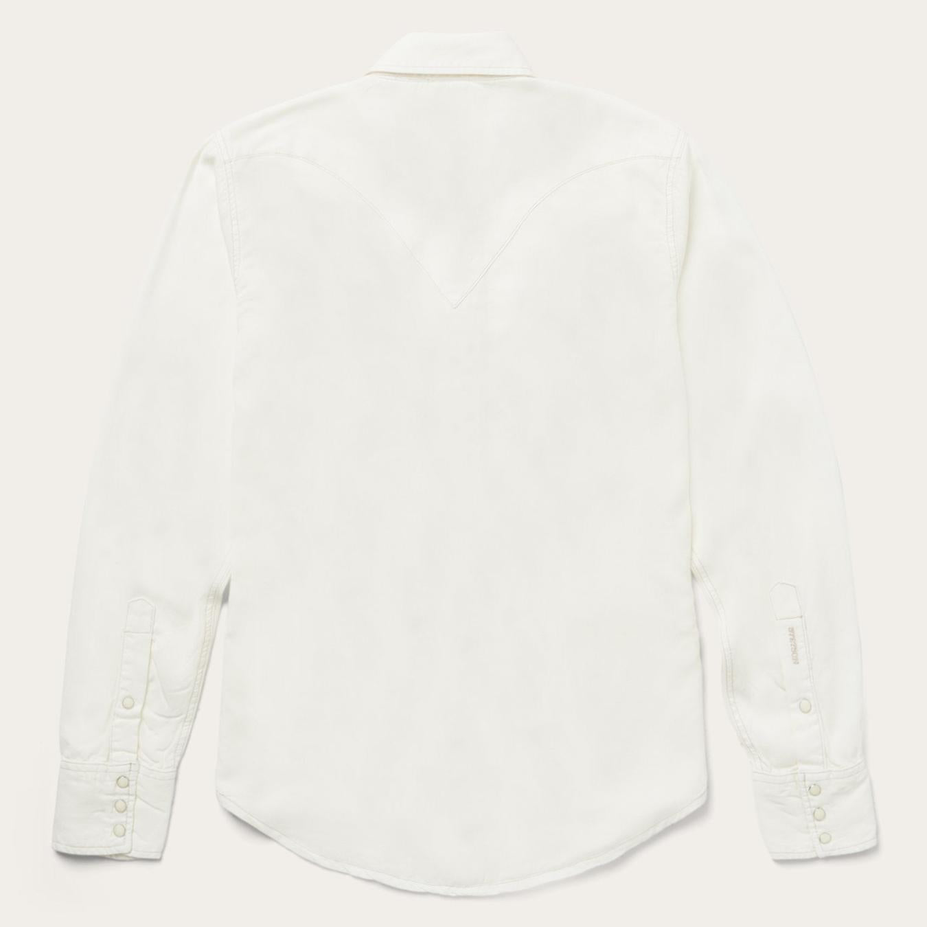 Men Western Shirts Stetson Cream Twill Shirt White