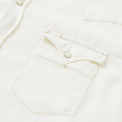Men Western Shirts Stetson Cream Twill Shirt White