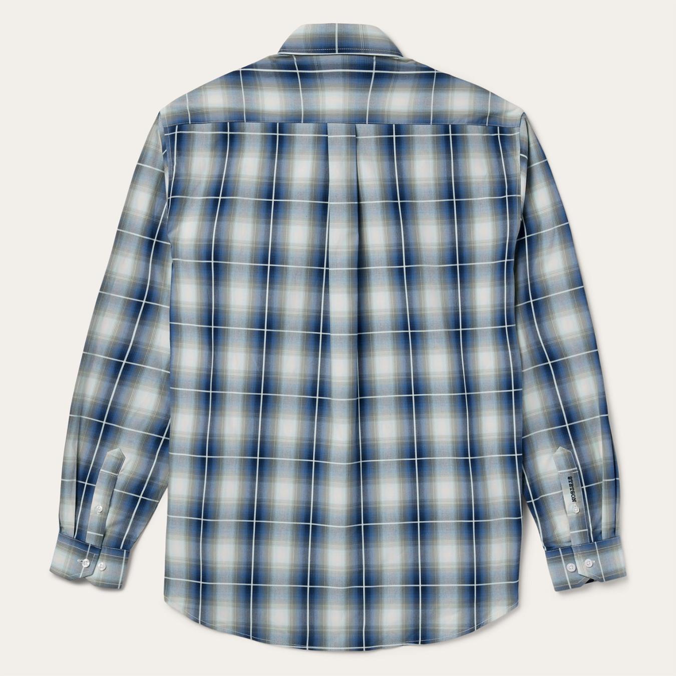 Men Western Shirts Stetson Crystal Plaid Button Down Shirt Blue