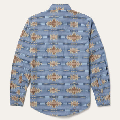 Men Western Shirts Stetson Desert Horizon Shirt Blue