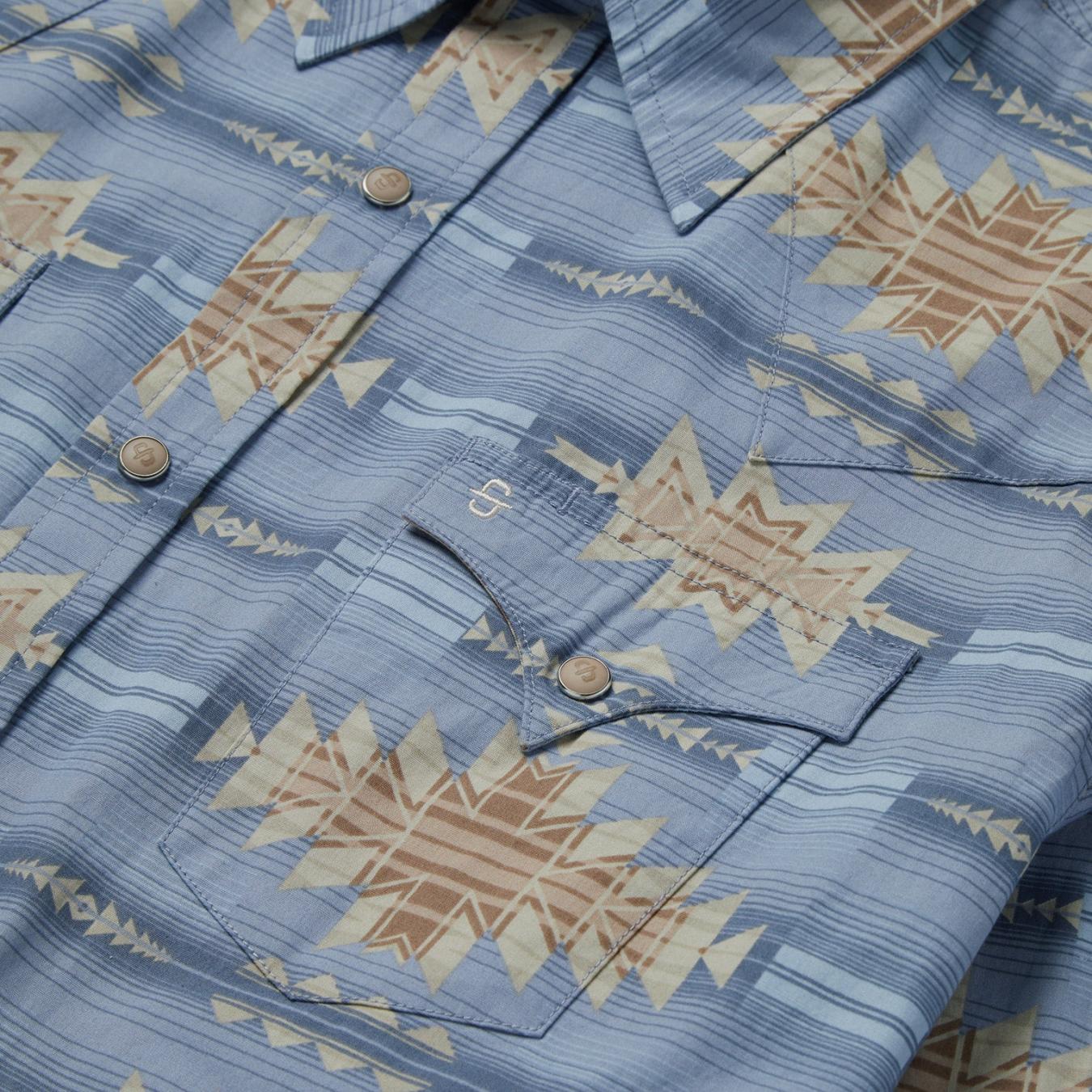 Men Western Shirts Stetson Desert Horizon Shirt Blue