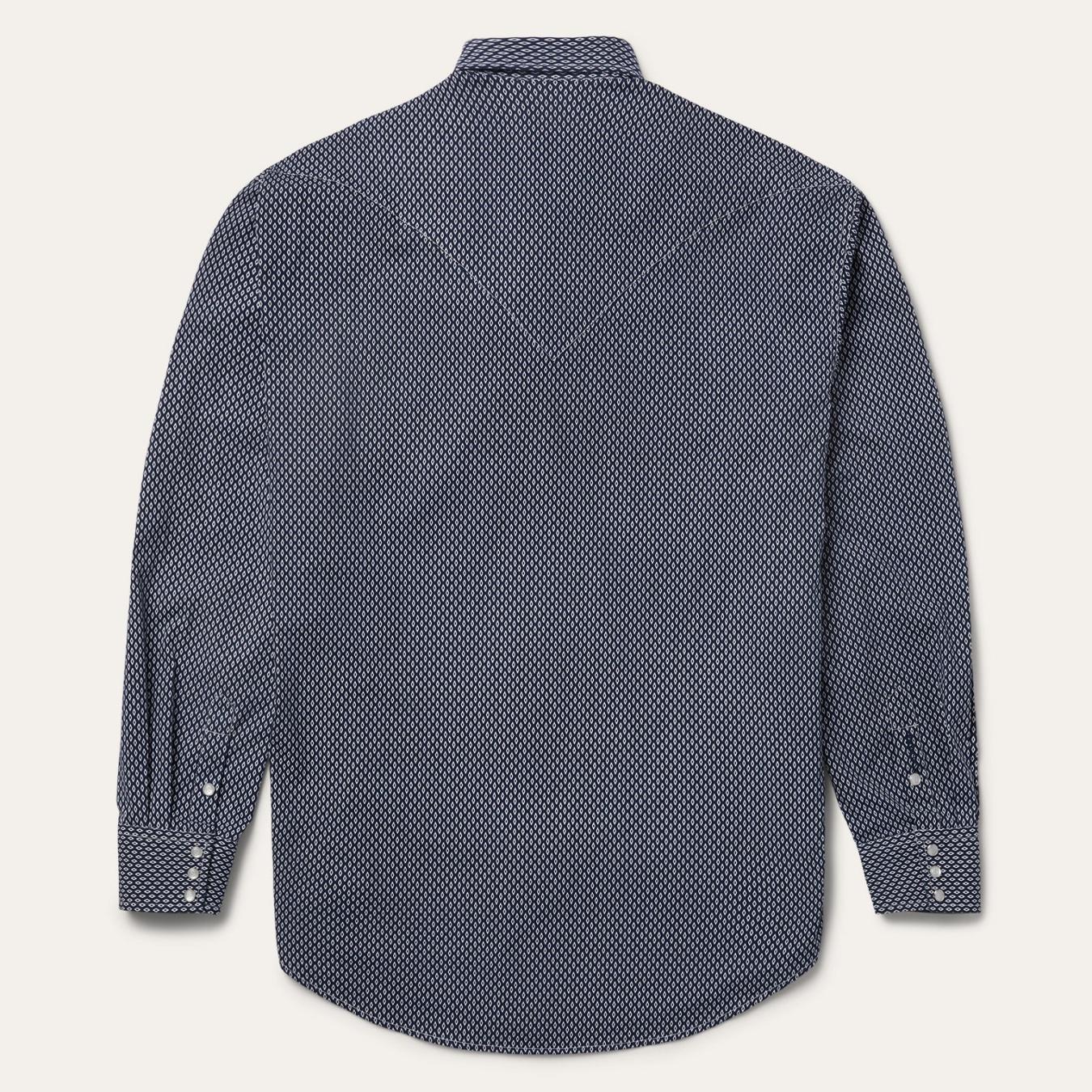 Men Western Shirts Stetson Diamond Geo Western Shirt Blue