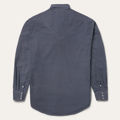 Men Western Shirts Stetson Diamond Geo Western Shirt Blue