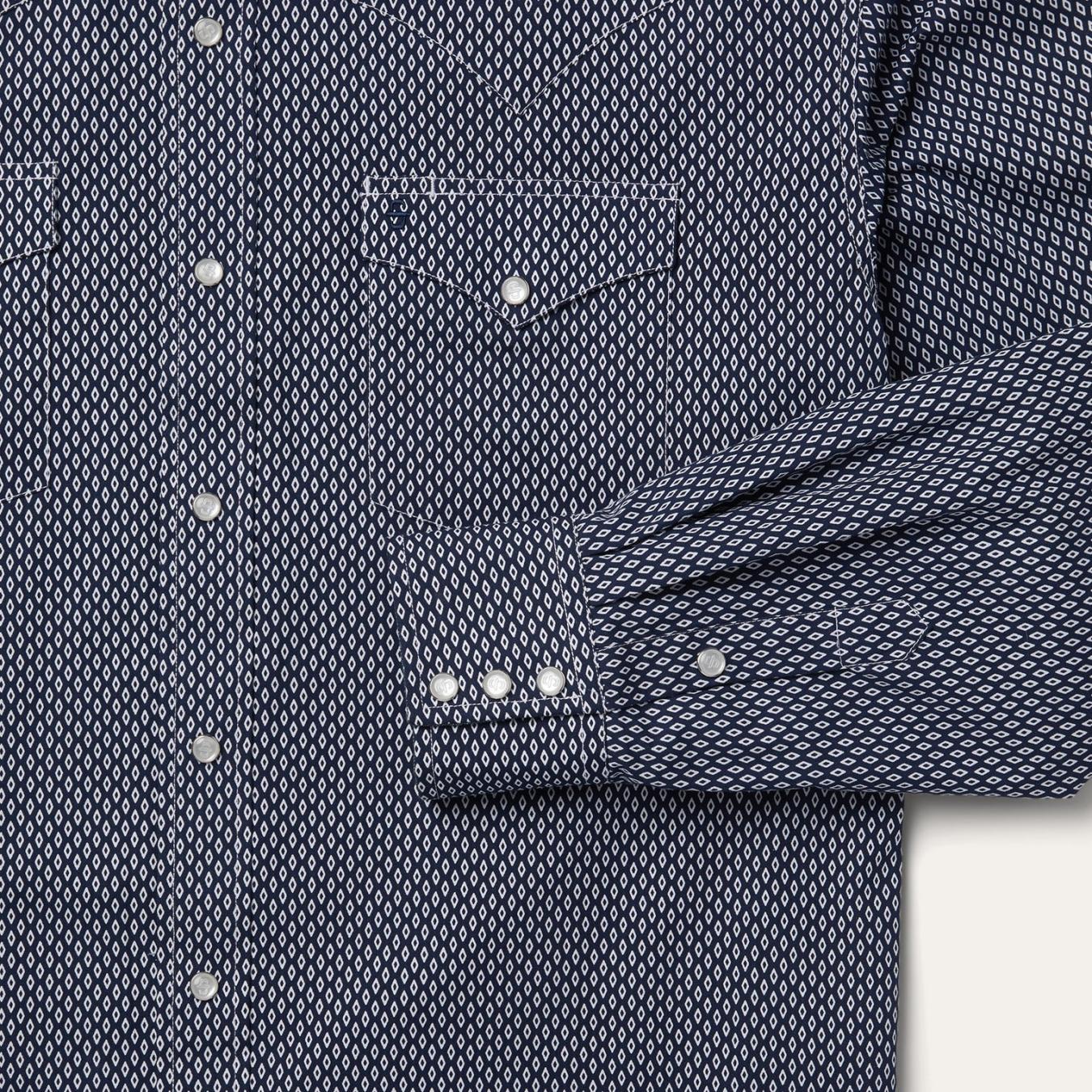 Men Western Shirts Stetson Diamond Geo Western Shirt Blue