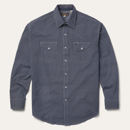 Men Western Shirts Stetson Diamond Geo Western Shirt Blue