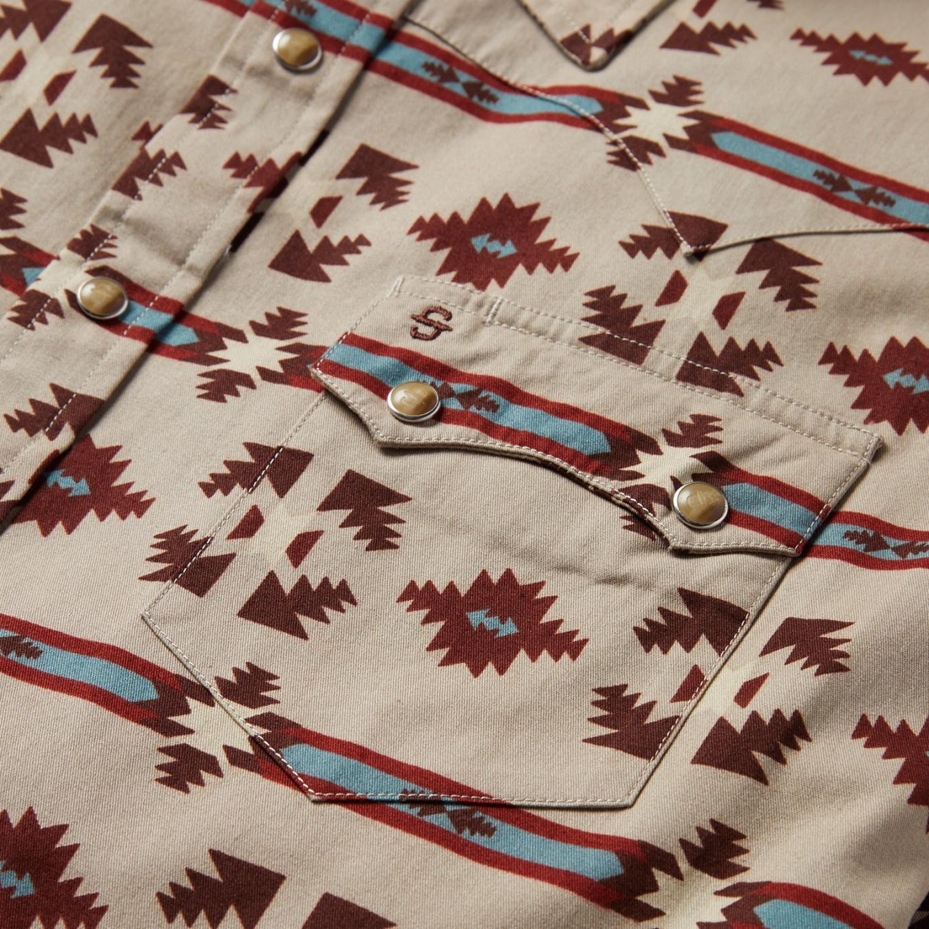 Men Western Shirts Stetson Gaucho Stripe Shirt Brown