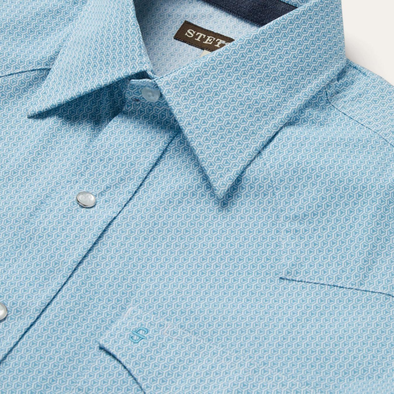 Men Western Shirts Stetson Geo Western Shirt Blue