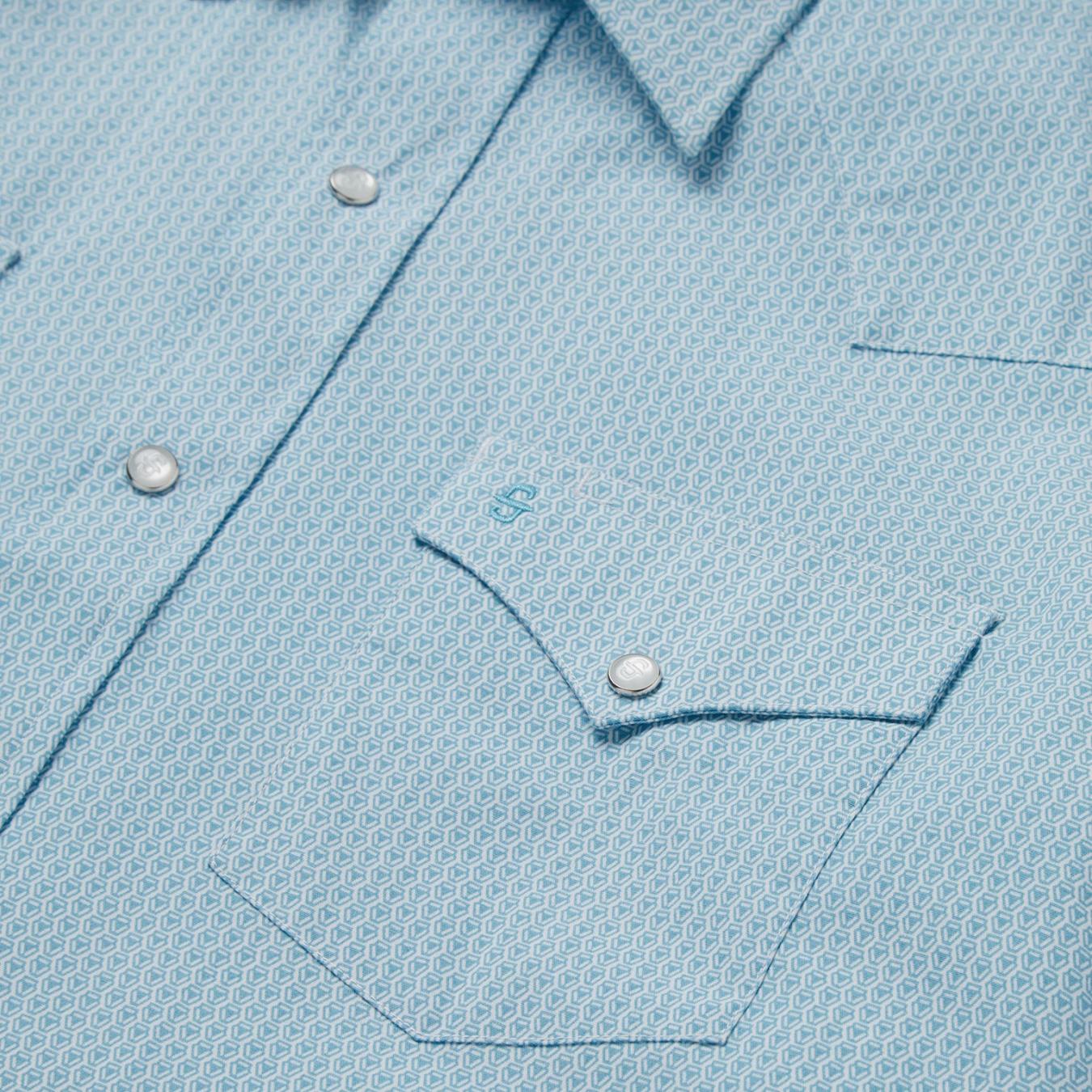 Men Western Shirts Stetson Geo Western Shirt Blue