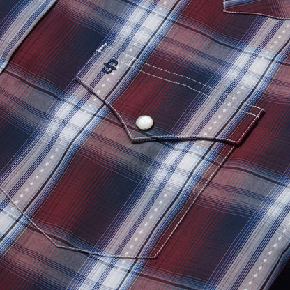 Men Western Shirts Stetson Good Luck Plaid Western Shirt Wine
