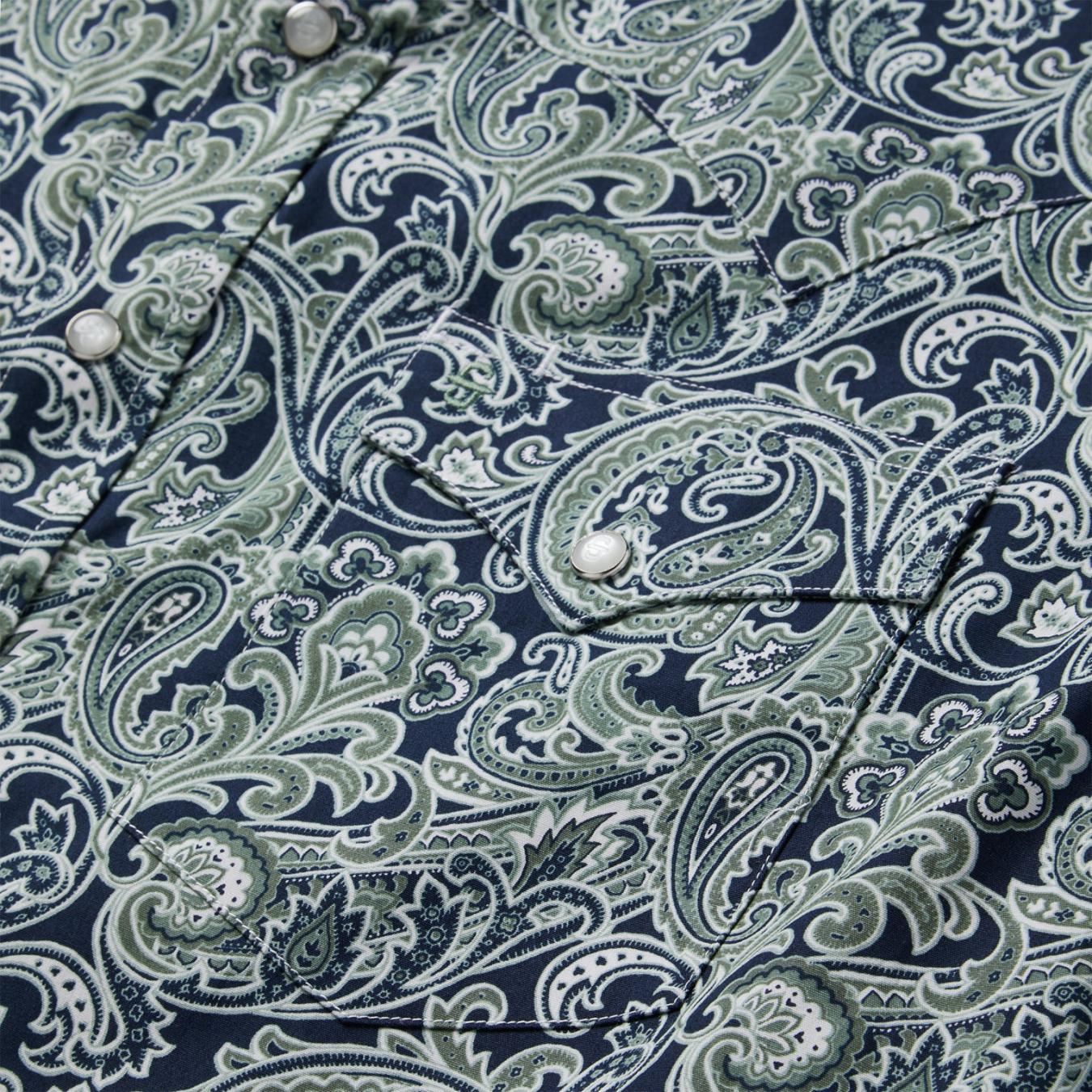 Men Western Shirts Stetson Greenspring Paisley Print Western Shirt Blue