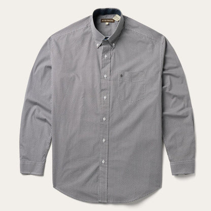 Men Western Shirts Stetson Grey Geo Print Button Front Shirt Grey
