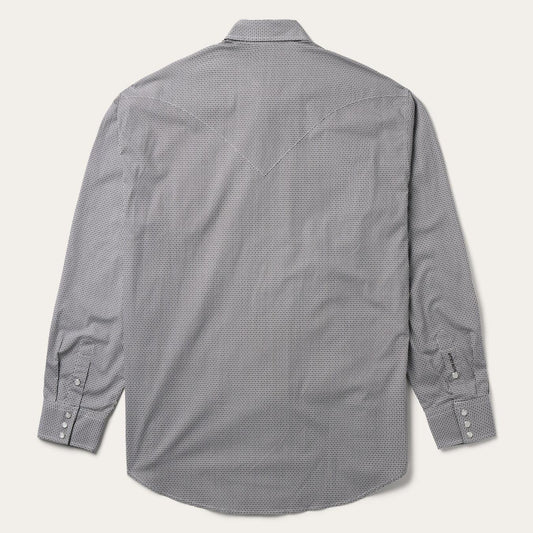 Men Western Shirts Stetson Grey Geo Print Western Shirt Grey