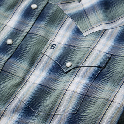 Men Western Shirts Stetson Lucky Diamond Plaid Western Shirt Green