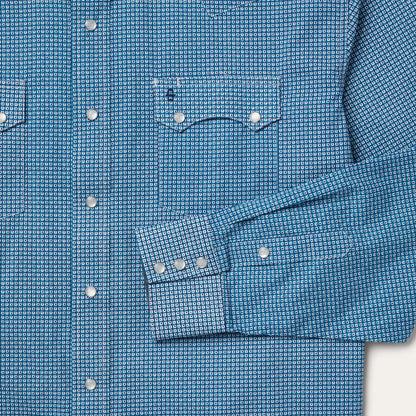 Men Western Shirts Stetson Micro Print Western Shirt Blue