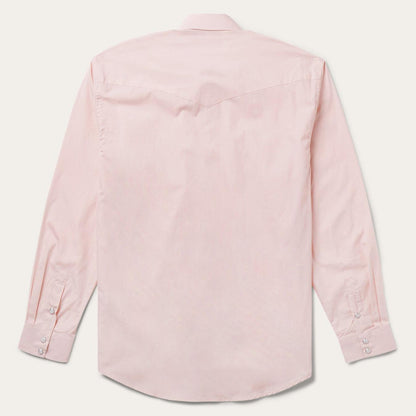Men Western Shirts Stetson Pink End-On-End Western Shirt Pink
