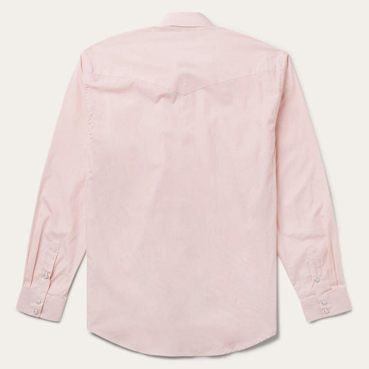 Men Western Shirts Stetson Pink End-On-End Western Shirt Pink