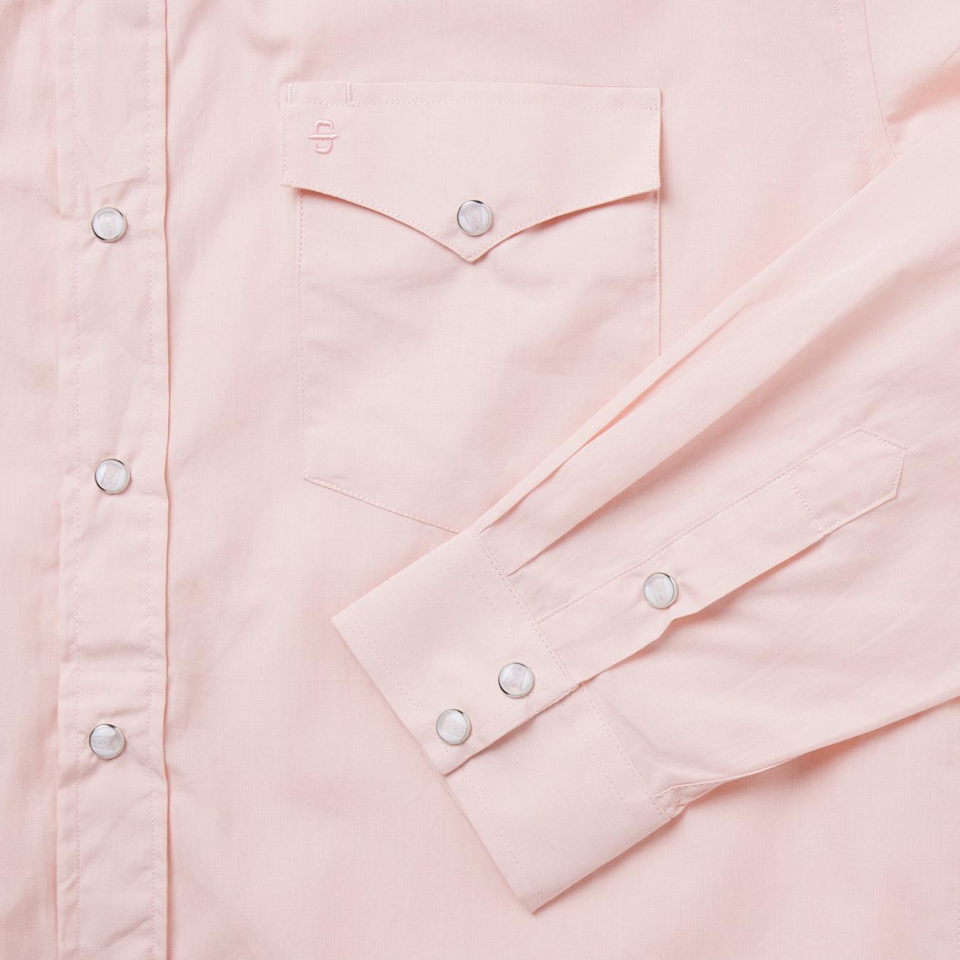 Men Western Shirts Stetson Pink End-On-End Western Shirt Pink