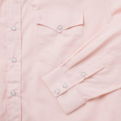 Men Western Shirts Stetson Pink End-On-End Western Shirt Pink