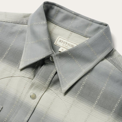 Men Western Shirts Stetson Serape Dobby Twill Western Shirt Brown