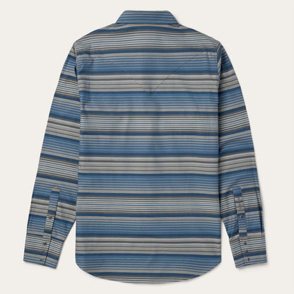 Men Western Shirts Stetson Serape Stripe Western Shirt Blue