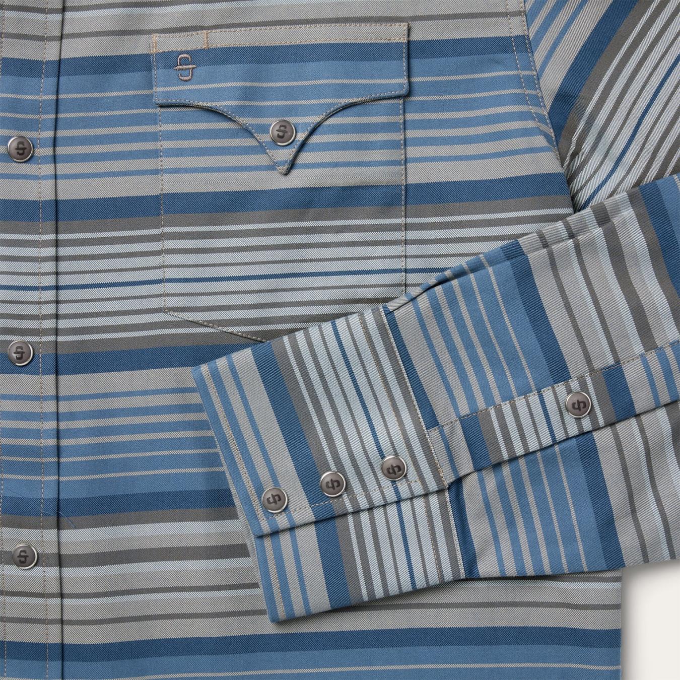 Men Western Shirts Stetson Serape Stripe Western Shirt Blue