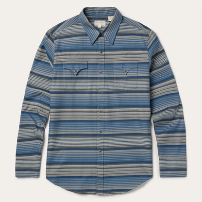 Men Western Shirts Stetson Serape Stripe Western Shirt Blue