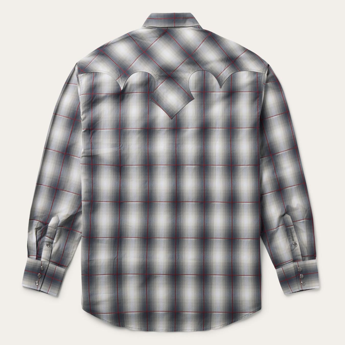 Men Western Shirts Stetson Smoke Ombre Western Shirt Grey