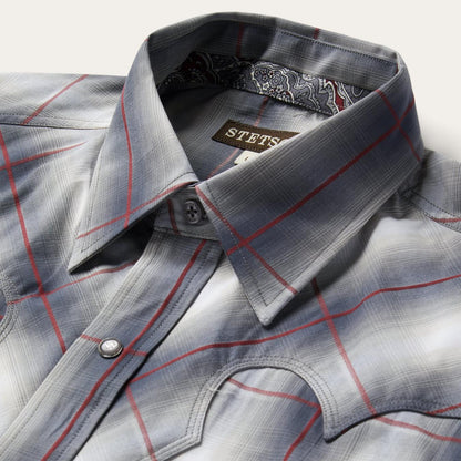 Men Western Shirts Stetson Smoke Ombre Western Shirt Grey