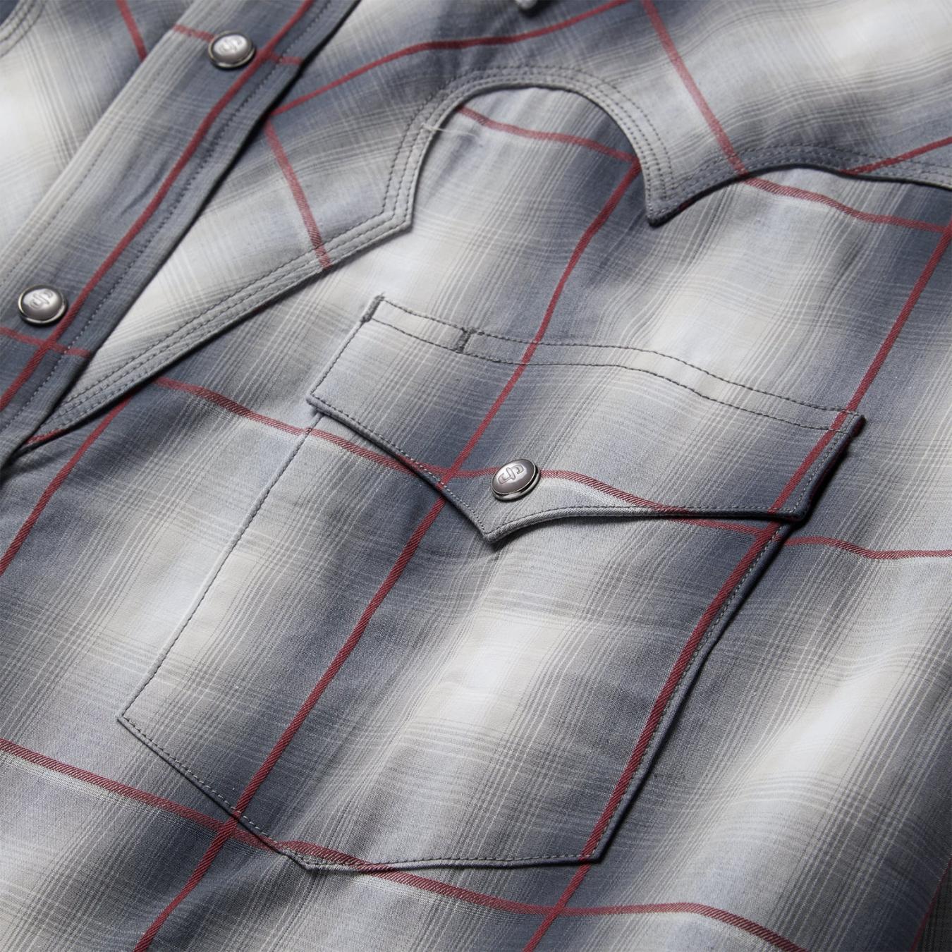 Men Western Shirts Stetson Smoke Ombre Western Shirt Grey