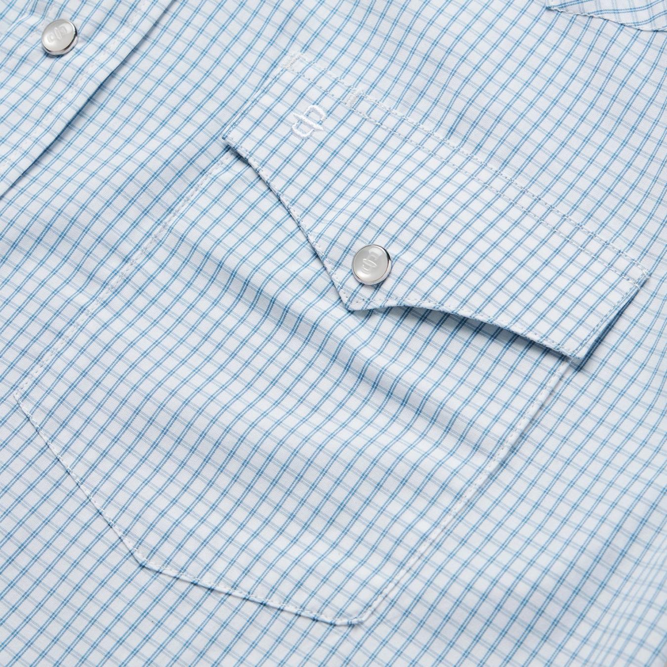 Men Western Shirts Stetson Two Stripe Check Western Shirt Blue
