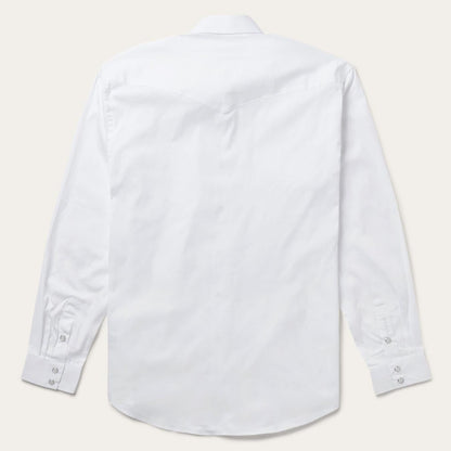 Men Western Shirts Stetson White Pinpoint Oxford Western Shirt White
