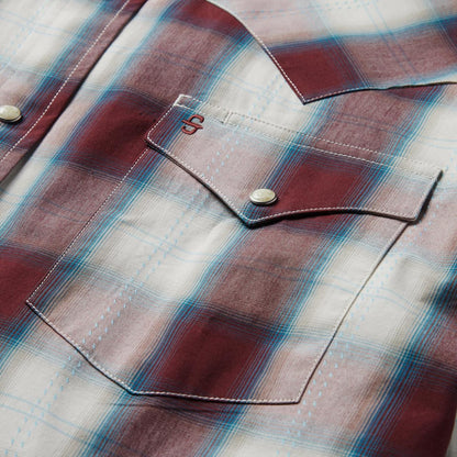 Men Western Shirts Stetson Wine Plaid Shirt Wine
